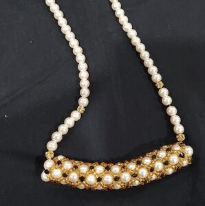 Glass Pearl Braided Beaded Necklace